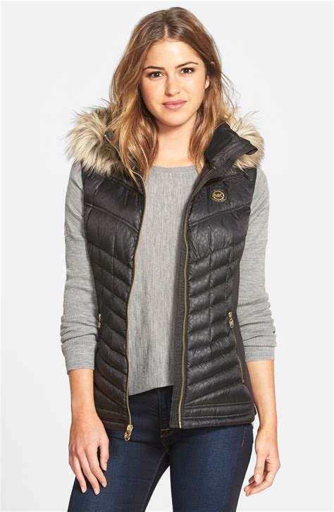 michael kors vest black and white|Michael Kors down vest women.